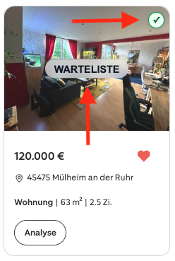 Statusauswahl im Organisator